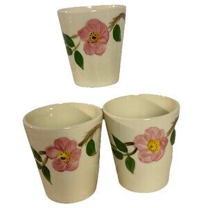 3 Vintage Franciscan Desert Rose Ceramic Juice Tumblers USA Nostalgic Charm 5 oz